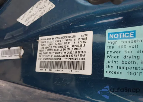 2011 Honda Cr-Z Ex z USA, uszkodzony, nr VIN JHMZF1D66BS009754